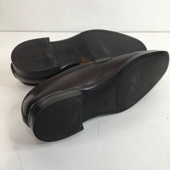 Boss Hugo Boss Portland Brown Pebbled Leather Bit Loafer Size 8 - Picture 12 of 13